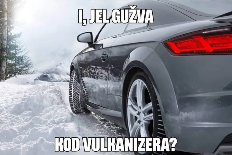 I jel' gužva kod vulkanizera? Sretan 'prvi' snijeg svima koji slave!