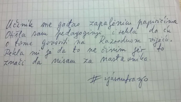 Pokret učitelja #ijasamfranjo: 'Učenik me naguravao i histerično vikao: "Mar&scaron; u p.m., jedi g...'