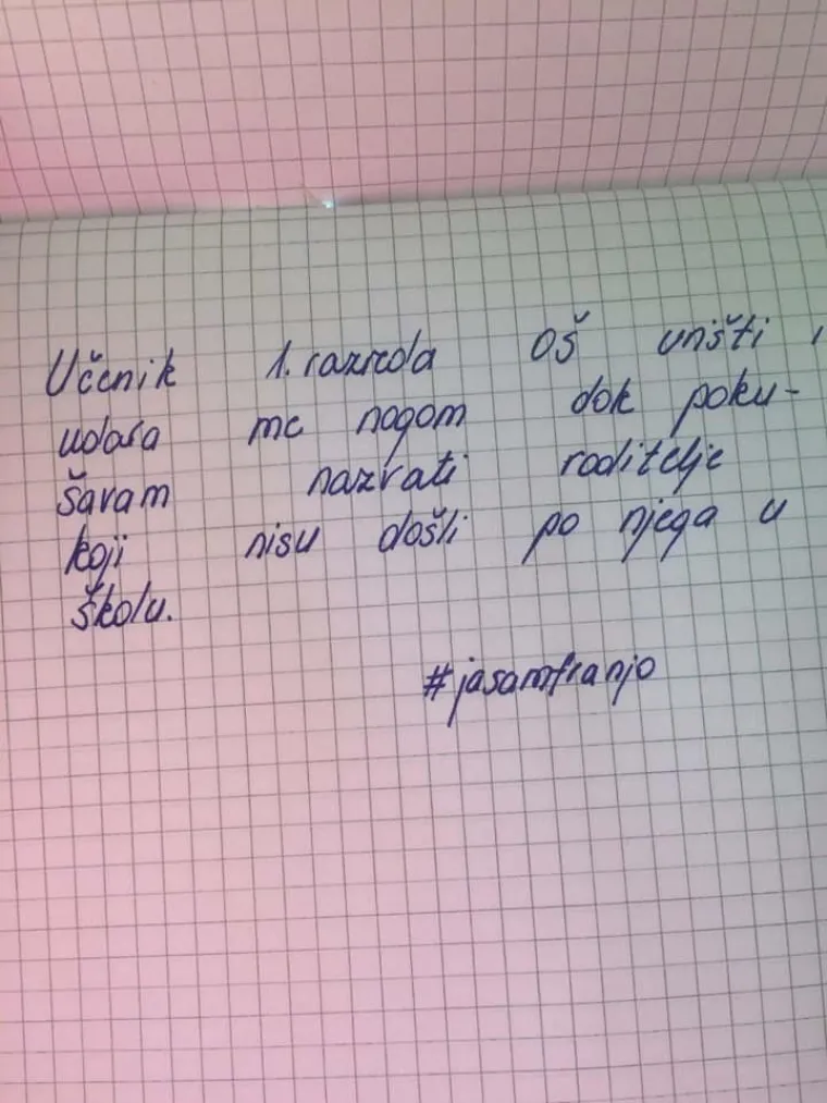 Pokret učitelja #ijasamfranjo: 'Učenik me naguravao i histerično vikao: "Mar&scaron; u p.m., jedi g...'