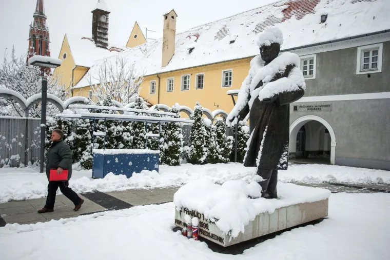 FOTO Zimska čarolija u gradu na Dravi: Snijeg zabijelio ulice Osijeka