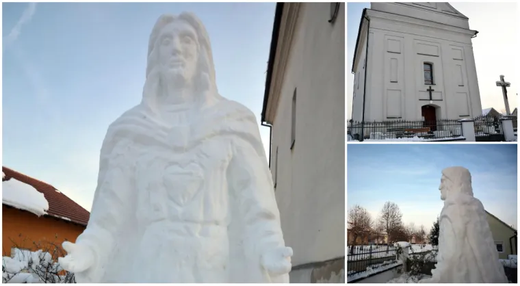 U dvorištu župne crkve Svetog Ilije proroka u malom slavonskom selu Orubica osvanula je neobična skulptura od snijega. Marko Rizvić je, uz pomoć majke France i prijatelja Tina, pred crkvom od snijega izradio Isus. Snježni Isus visok je 3,5 metra, a za izradu im je trebalo 4 sata.