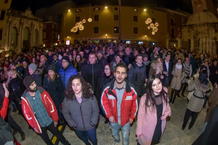 31.12.2018., Zadar -   Neno Belan i fiumensi uveli su zadrane u Novu 2019. godinu. 
Photo: Dino Stanin/PIXSELL