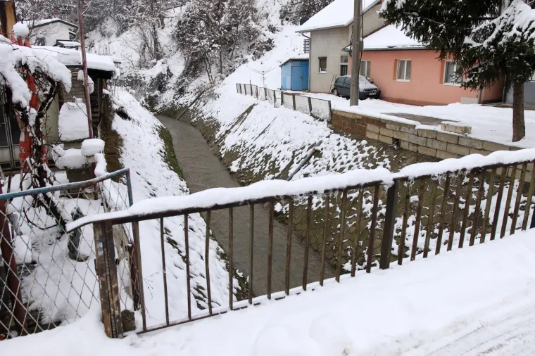 Mjesto gdje je David skočio ili je gurnut u rijeku Crkvenu