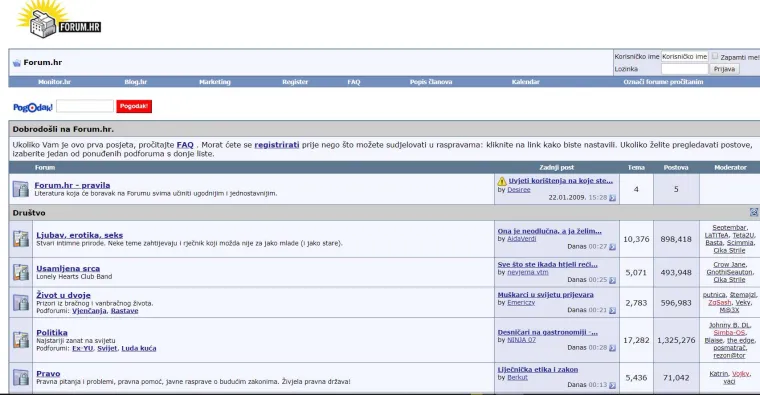 Sjećate li ih se? Ovako su izgledale najposjećenije stranice u Hrvatskoj prije 10 godina