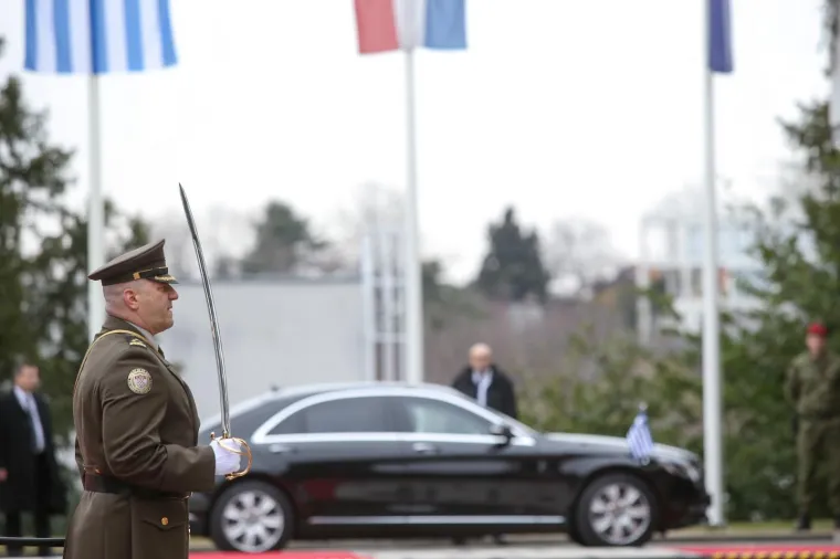Zagreb: Predsjednica Grabar-Kitarović sastala se s grčkim predsjednikom Pavlopoulosom 05.02.2019., Zagreb -  Predsjednica Republike Hrvatske Kolinda Grabar-Kitarovic primila je predsjednika Grcke Prokopiosa Pavlopoulosa. Photo: Luka Stanzl/PIXSELL