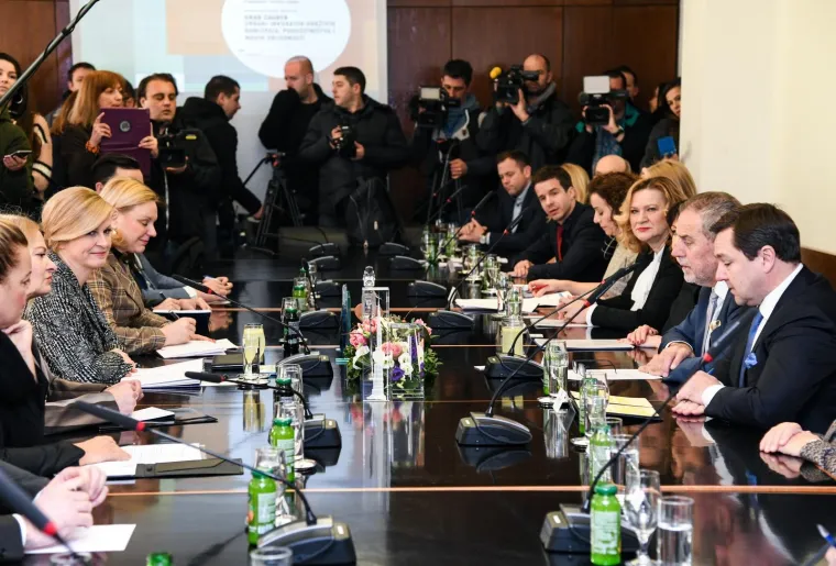 Milan Bandić primio predsjednicu Kolindu Grabar-Kitarović u Gradskoj upravi