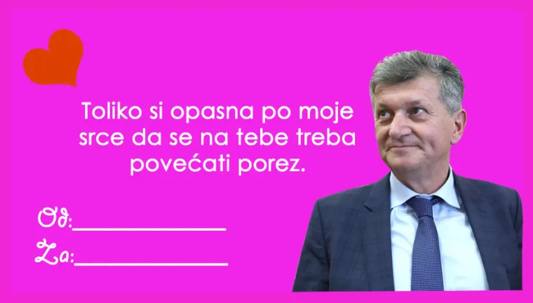 Čestitaj Valentinovo najdražim političarem: 'Izgradila si žičaru do mog srca; ti povećava&scaron; moj minimalac'