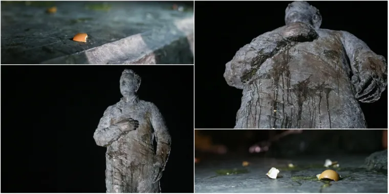 Nepoznati počinitelj bacio je jaja na spomenik Franji Tuđmanu