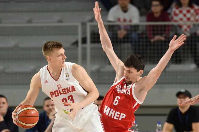 Druga kvalifikacijska utakmica za SP u košarci, Hrvatska - Poljska 22.02.2019., Arena Varazdin, Varazdin - Druga kvalifikacijska utakmica za Svjetsko kosarkasko prvenstvo u Kini 2019, 11. kolo, skupina J, Hrvatska - Poljska. Karol Gruszecki, Toni Katic
Photo: Vjeran Zganec Rogulja/PIXSELL