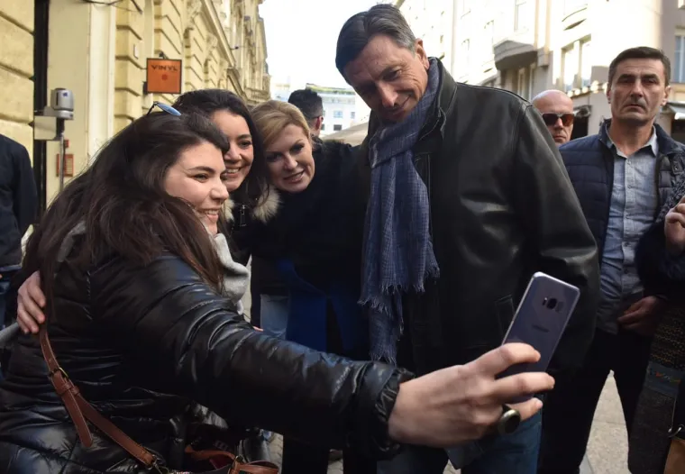 Predsjednica Grabar-Kitarović i slovenski predsjednik Borut Pahor na neformalnom radnom ručku!