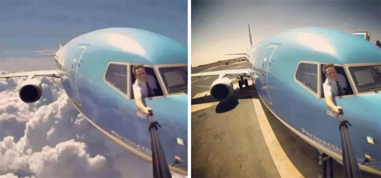Pilot je napravio selfie iz aviona, ali ne u zraku, već dok je bio na pisti.