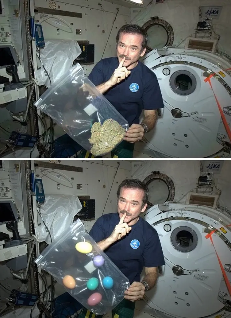 Astronaut nije držao marihuanu, već uskrsna jaja u vrećici.