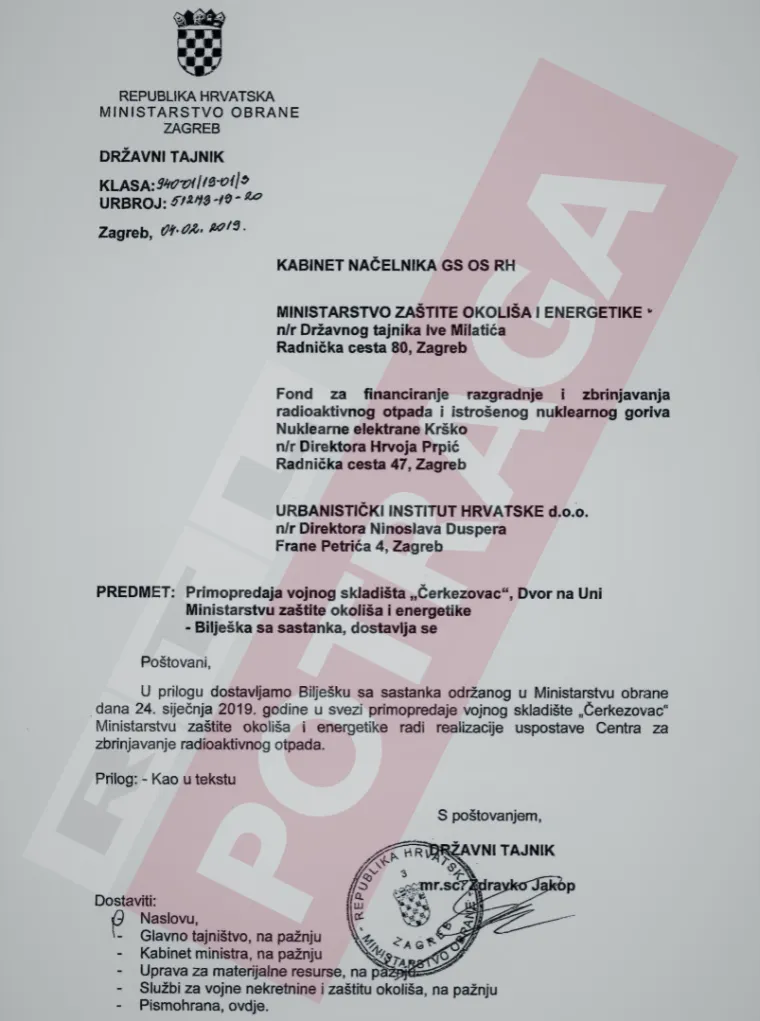 Imamo dokument! Hrvatska u vojarni Čerkezovac gradi odlagali&scaron;te za radioaktivni otpad