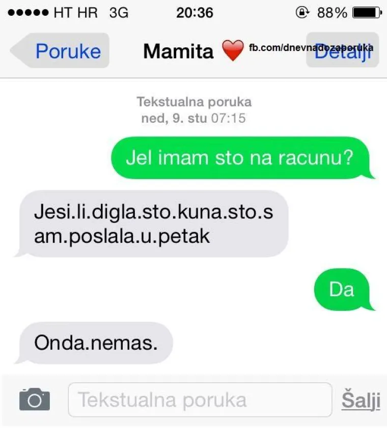 Kad mamu nazove&scaron; 'Interpol', a ona je bijesna jer je zove&scaron; samo zbog para: JO&Scaron; 30 urnebesnih poruka roditelja