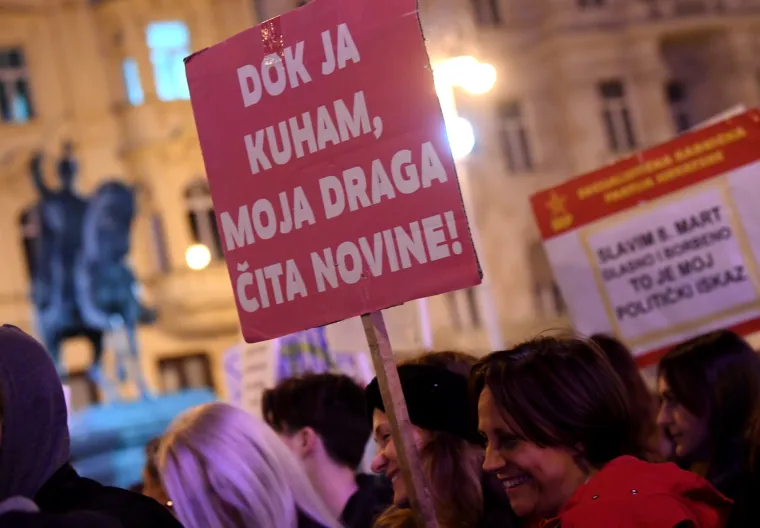 Žene u ovogodi&scaron;njem prosvjednom mar&scaron;u pod sloganom Glasne i borbene