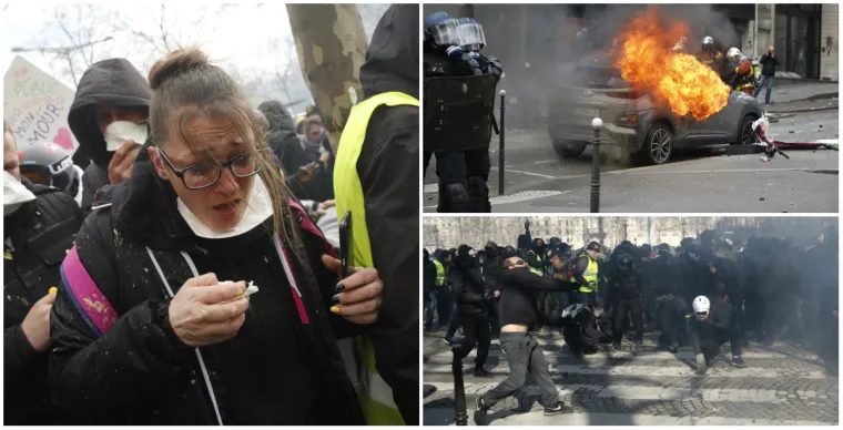 Rat na ulicama Pariza! Žuti prsluci palili i pljačkali trgovine, policija odgovorila suzavcem i vodenim topovima