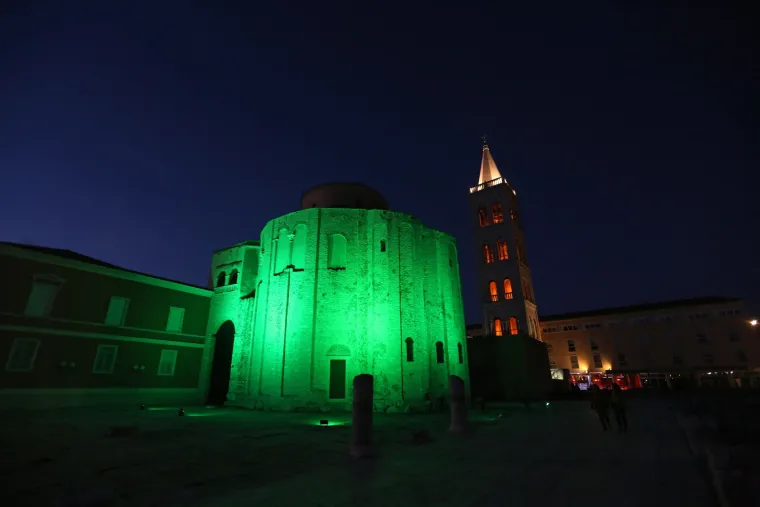 Povodom dana Sv.Patrika zadarska crkva Sv.Donata u zelenoj boji