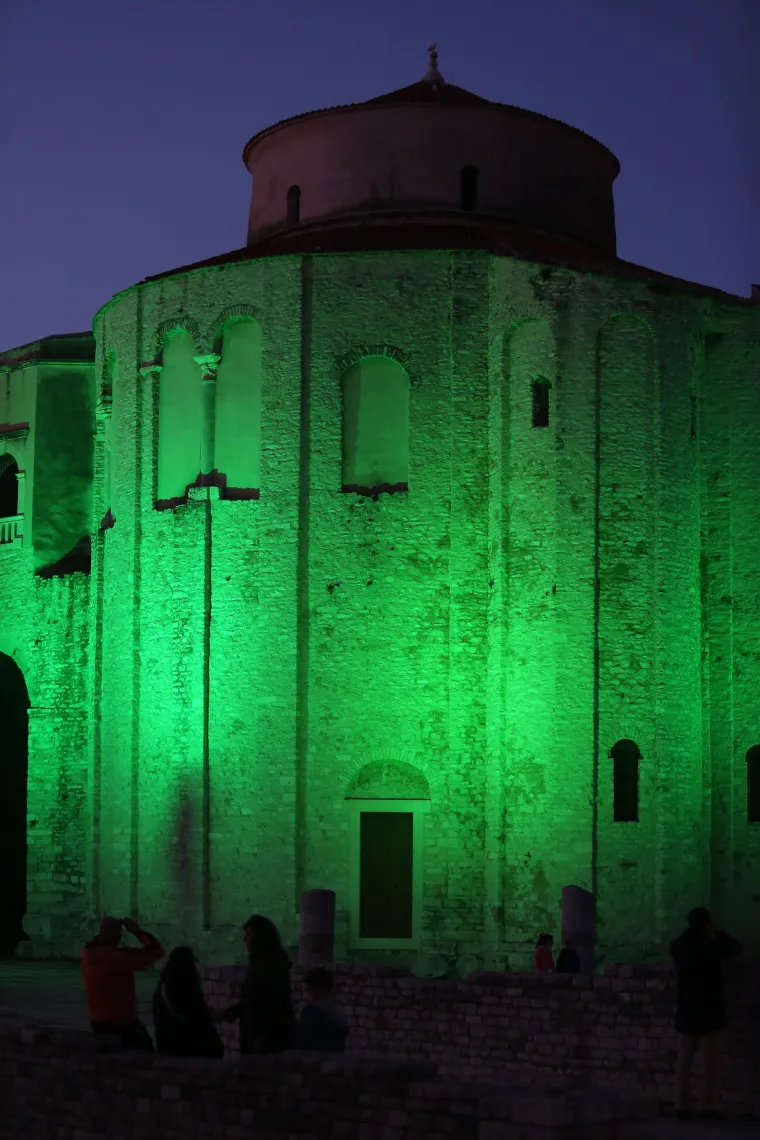 Povodom dana Sv.Patrika zadarska crkva Sv.Donata u zelenoj boji