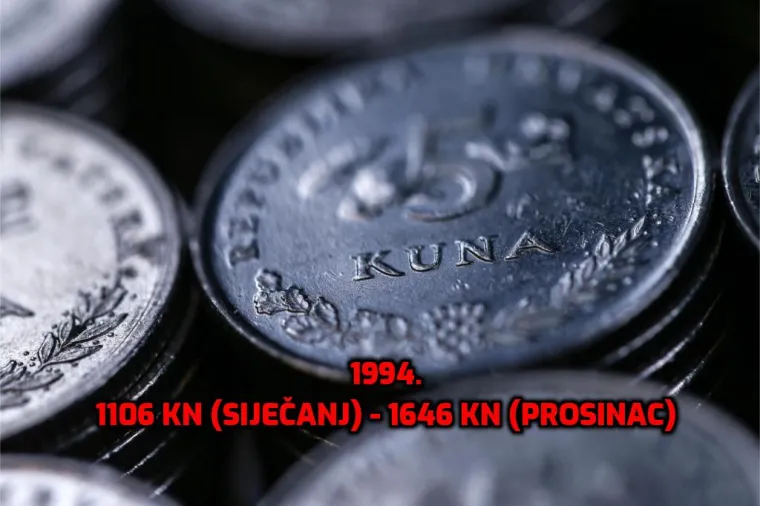 1994. prosječna plaća je bila mizernih 1106 kn, a predsjednica zaziva tisuću eura! Otkrivamo kako je rasla kroz godine...