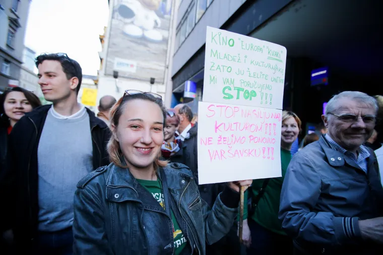 Zagrepčani prosvjedovali protiv zatvaranja Kina Europe: 'Kokice, a ne &scaron;ljokice!'