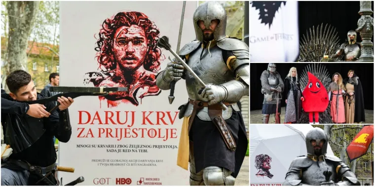 HBO je na zagrebačkom Zrinjevcu organizirao dobrovoljno darivanje krvi pod nazivom "Daruj krv za prijestolje"
