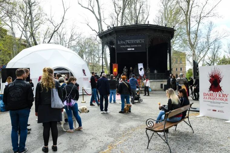 HBO je na zagrebačkom Zrinjevcu organizirao dobrovoljno darivanje krvi pod nazivom "Daruj krv za prijestolje"