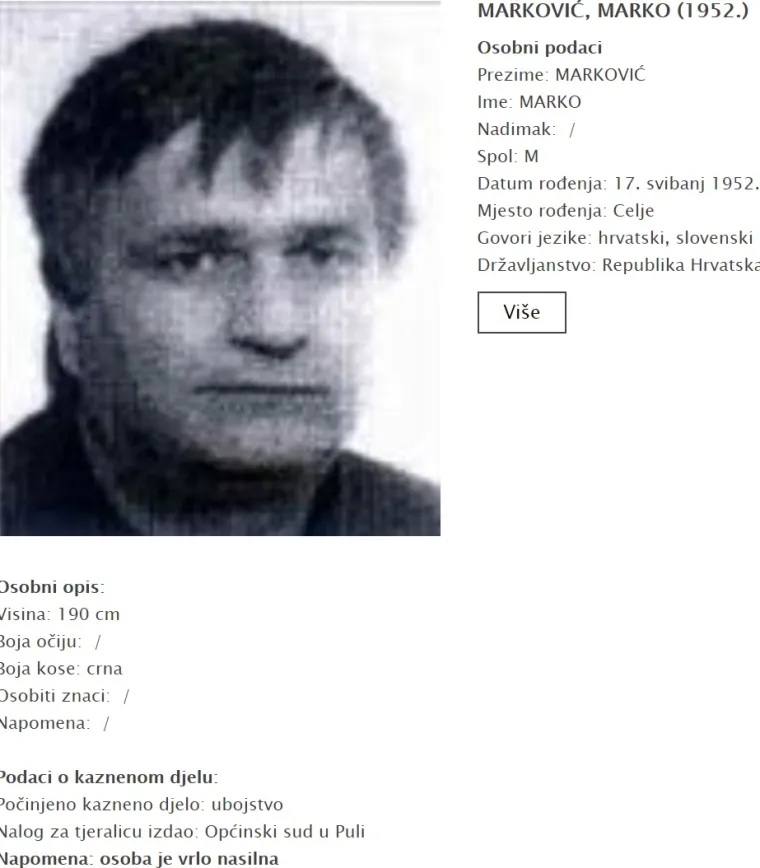 Ovo su najzloglasniji bjegunci za kojima je MUP RH raspisao tjeralice