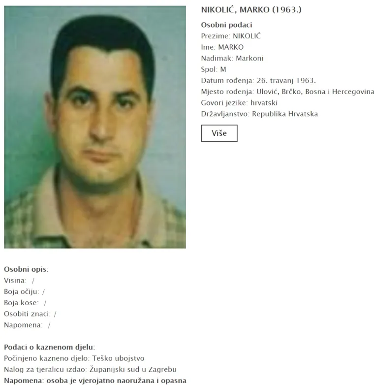 Ovo su najzloglasniji bjegunci za kojima je MUP RH raspisao tjeralice