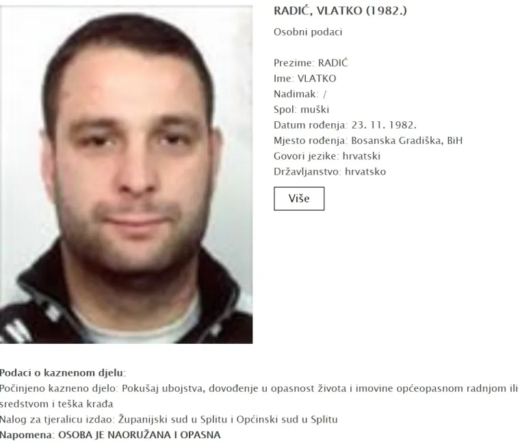 Ovo su najzloglasniji bjegunci za kojima je MUP RH raspisao tjeralice