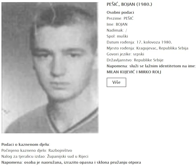 Ovo su najzloglasniji bjegunci za kojima je MUP RH raspisao tjeralice