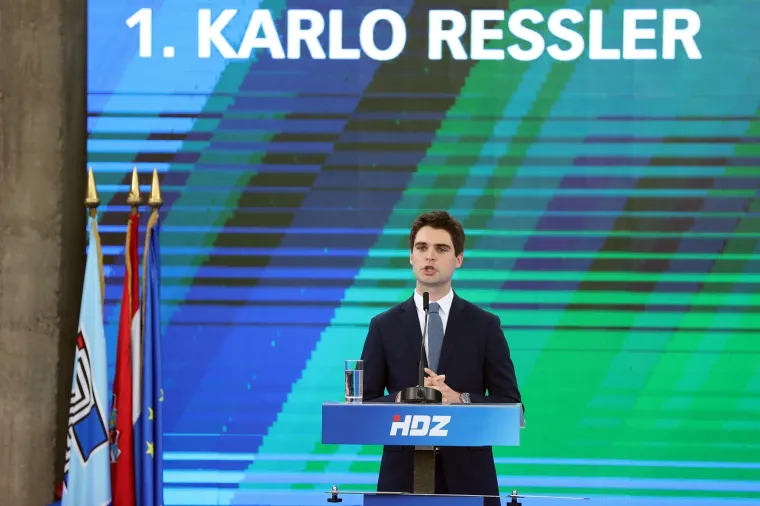 POLITIČKI SKUP U ZAGREBU: Karlo Ressler predstavljen kao kandidat HDZ-a za EU izbore