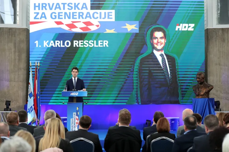 POLITIČKI SKUP U ZAGREBU: Karlo Ressler predstavljen kao kandidat HDZ-a za EU izbore