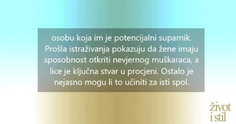 Može li oblik lica otkriti je li mu&scaron;karac sklon varanju?