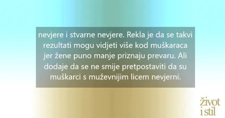 Može li oblik lica otkriti je li mu&scaron;karac sklon varanju?