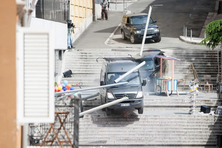 26.04.2019., Rijeka - U centru grada nastavljeno je snimanje filma "The Hitman's Wife's Bodyguard". 
Photo: Nel Pavletic/PIXSELL