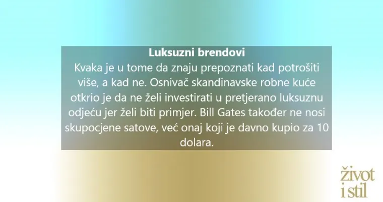Učite od mudrih: Ovo su stvari na koje bogati ljudi ne tro&scaron;e novac