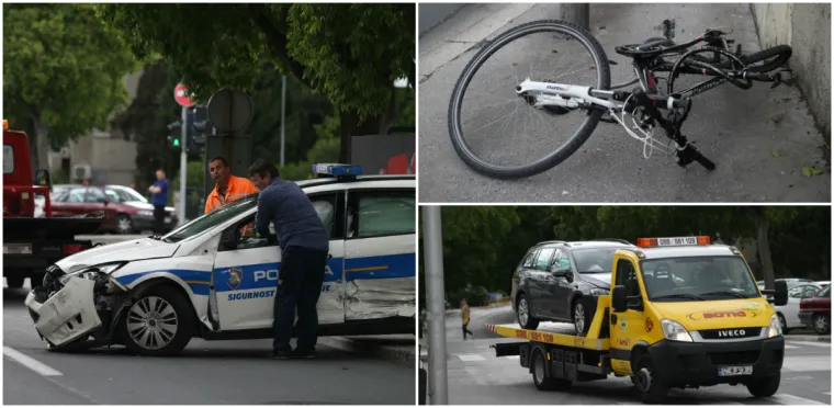 Stravična prometna u Splitu: Sudarili se policijski auto, biciklist i automobil