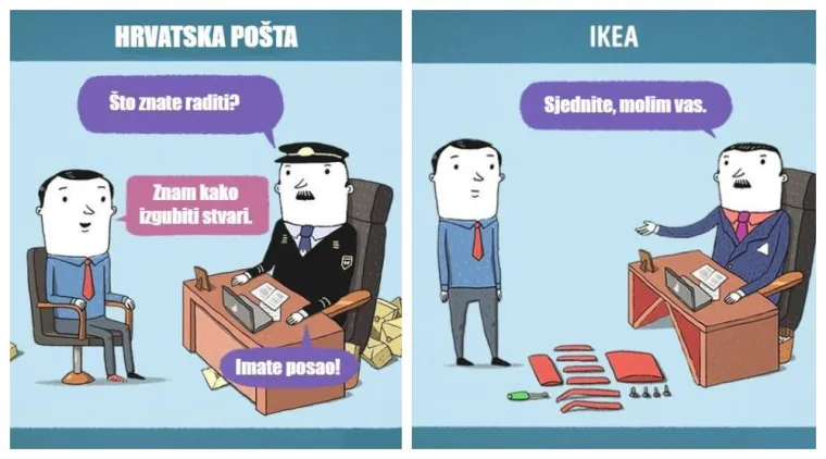 Ovi kratki stripovi prikazuju kako vjerojatno izgledaju razgovori za posao u velikim poduzećima