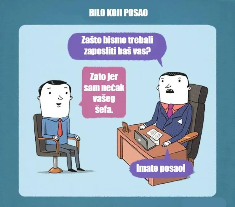 Ovi kratki stripovi prikazuju kako vjerojatno izgledaju razgovori za posao u velikim poduzećima