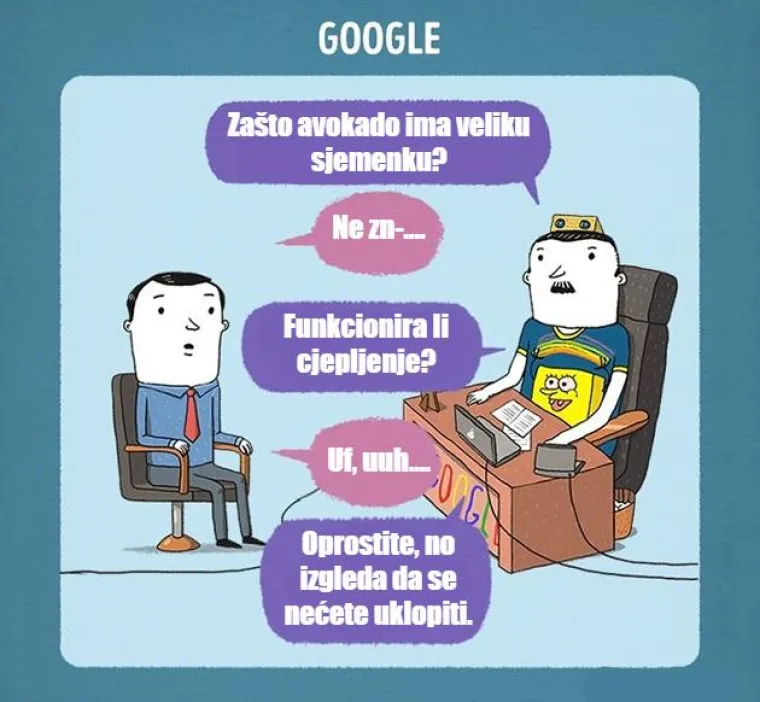 Ovi kratki stripovi prikazuju kako vjerojatno izgledaju razgovori za posao u velikim poduzećima