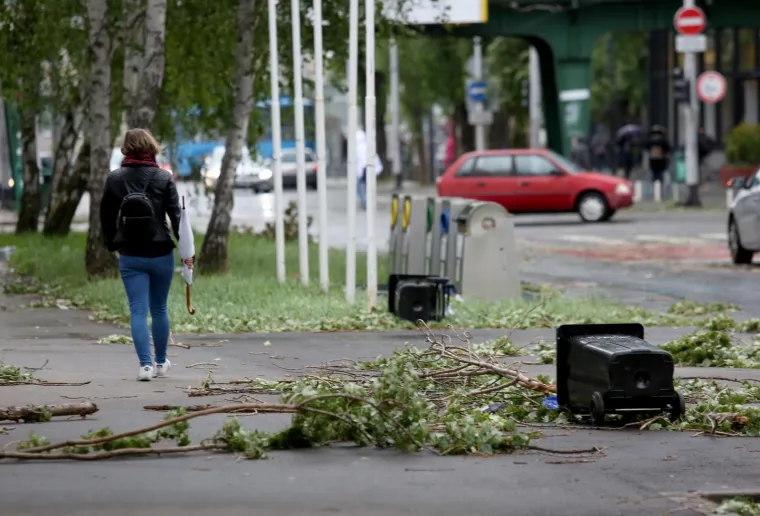 Olujni vjetar poharao Zagreb: Čupao drveće, prometne znakove, nosio krovove, ozlijeđeno dvoje ljudi