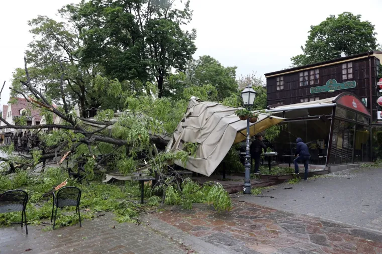 Olujni vjetar poharao Zagreb: Čupao drveće, prometne znakove, nosio krovove, ozlijeđeno dvoje ljudi
