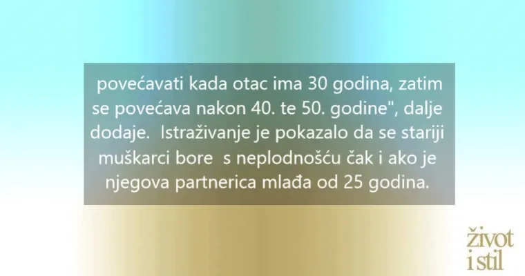 Očeva dob ima veliki zdravstveni utjecaj na dijete i ženinu trudnoću