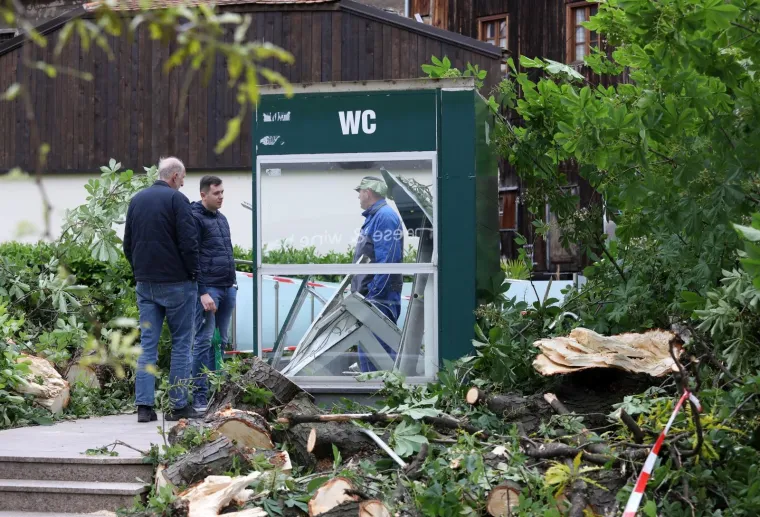 ZBOG JAKOG VJETRA PALO STABLO NA ULAZ U JAVNI WC U CESARČEVOJ: Građanin koji je u to vrijeme obavljao nuždu ostao zarobljen