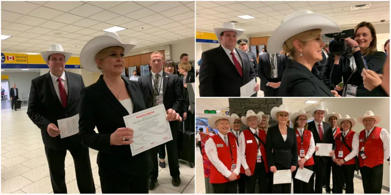 Kakva dobrodošlica u Calgaryju! Kolinda Grabar-Kitarović i njen suprug Jakov pozirali u kaubojskim šeširima!