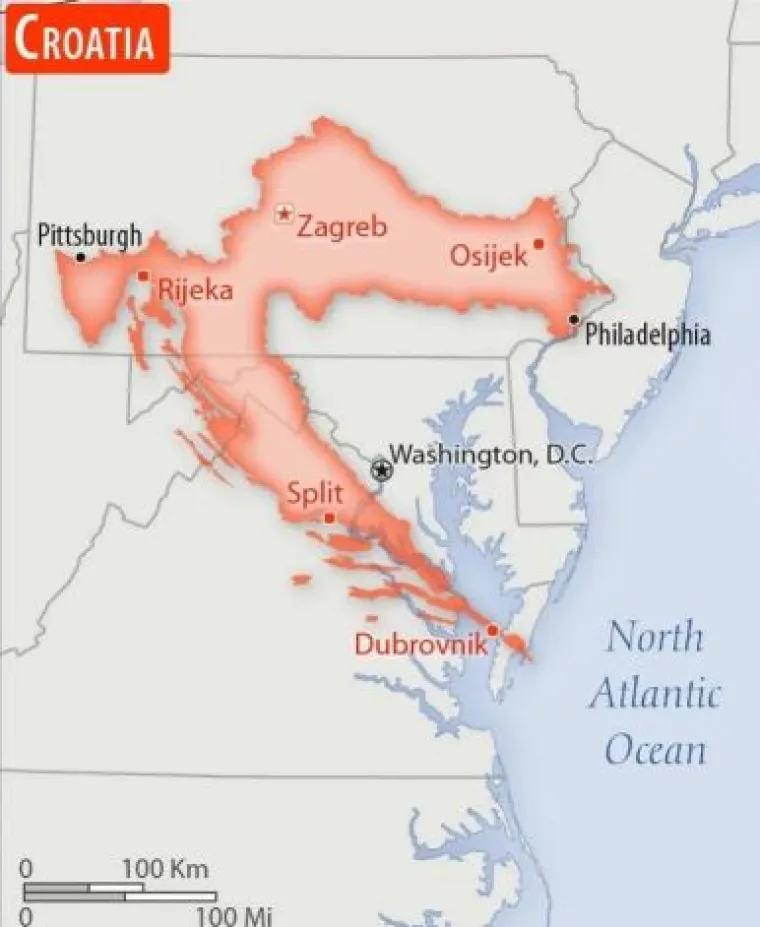 Amerikanci su usporedili veličinu SAD-a s nekim europskim zemljama, evo kolika je Hrvatska