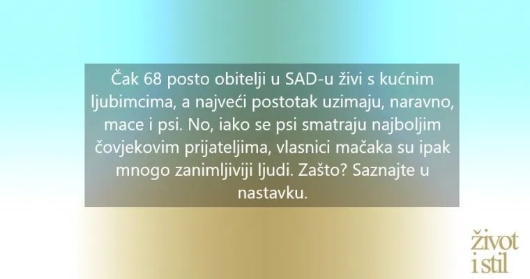Razlike u karakterima vlasnika mačaka i pasa: Jesu li ljubitelji mačaka inteligentniji ljudi?