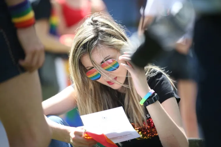 08.06.2019., Zagreb - 18. Povorka ponosa LGBTIQ osoba i obitelji Zagreb Pride 2019. pod sloganom "Osamnaest ponosnih godina". Photo: Slavko Midzor/PIXSELL