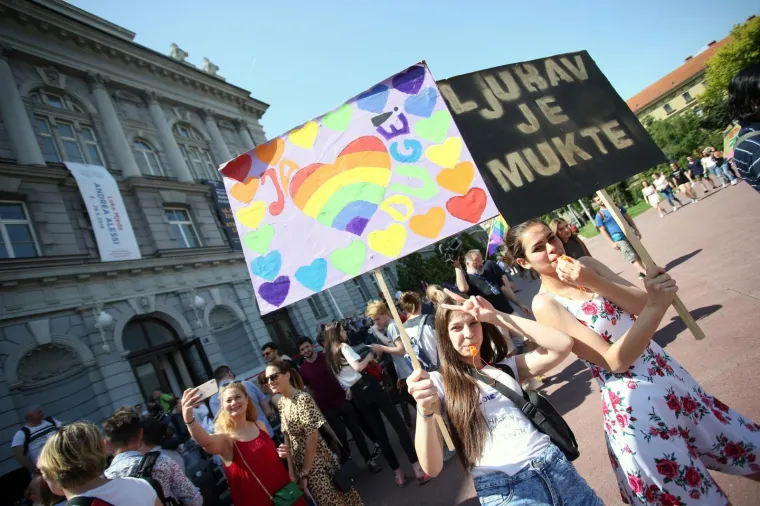 08.06.2019., Zagreb - 18. Povorka ponosa LGBTIQ osoba i obitelji Zagreb Pride 2019. pod sloganom "Osamnaest ponosnih godina". Photo: Slavko Midzor/PIXSELL