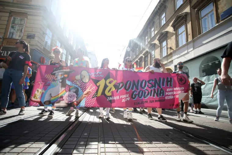 08.06.2019., Zagreb - 18. Povorka ponosa LGBTIQ osoba i obitelji Zagreb Pride 2019. pod sloganom "Osamnaest ponosnih godina". Photo: Slavko Midzor/PIXSELL